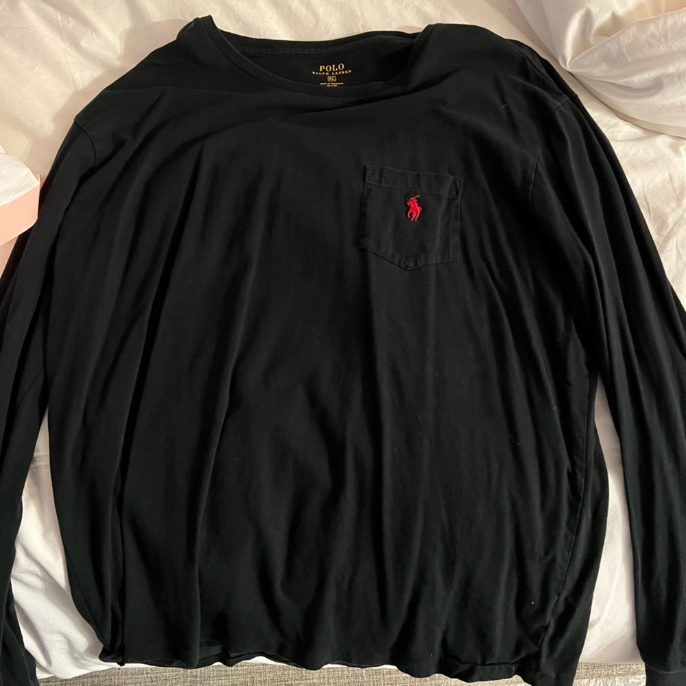 Polo Ralph Lauren Long Sleeve T shirt. Size L. Black / Red.
